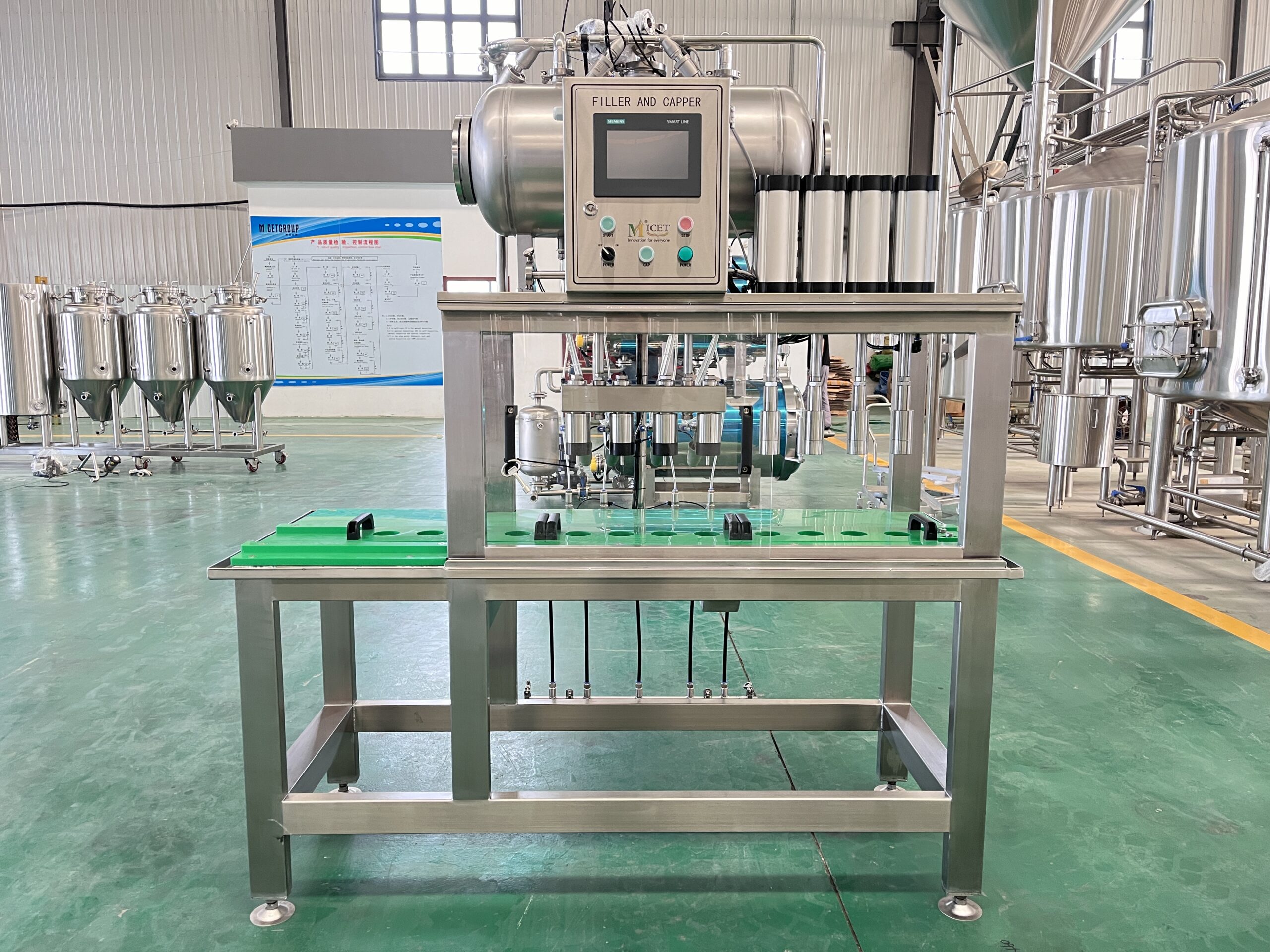 4-head semi-automatic bottle filling and capping machine