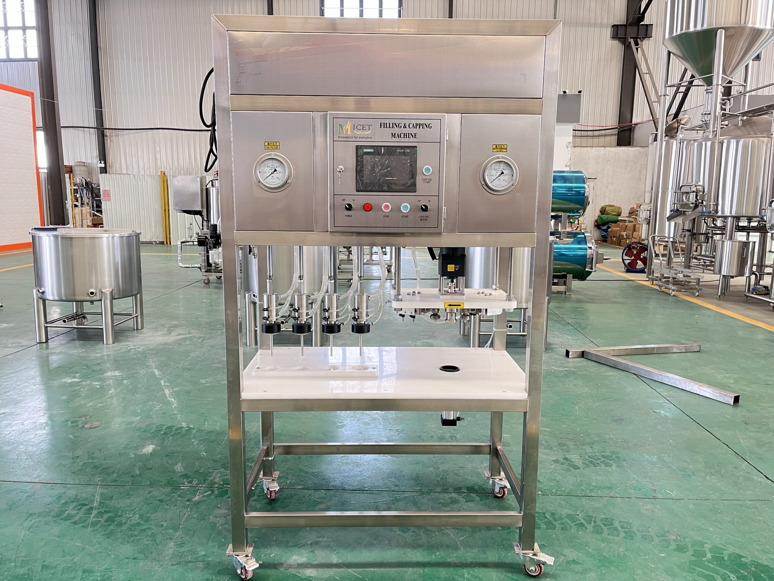 4 heads can filling and sealing machine